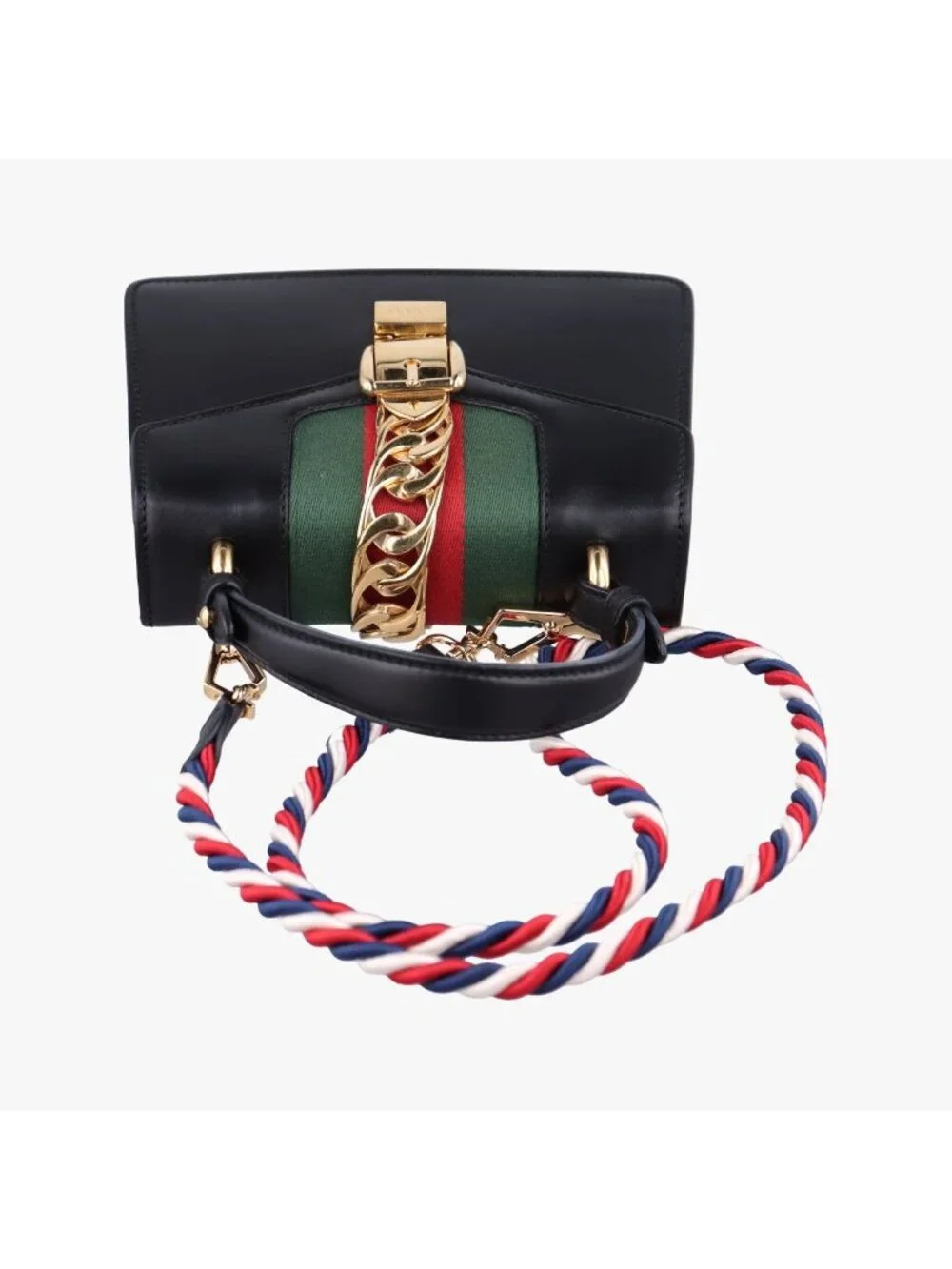 Gucci Sylvie Black Leather Shoulder Bag